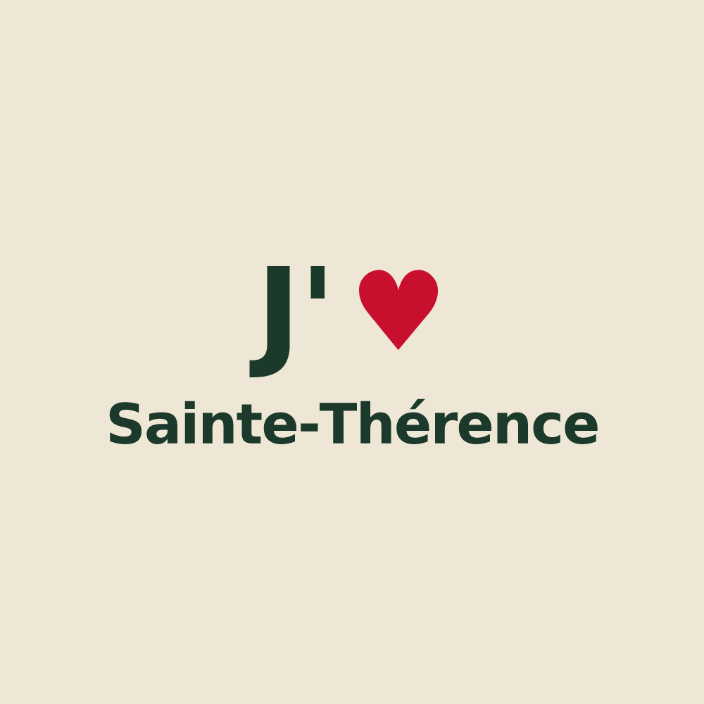 Tote bag personnalisé Sainte-Thérence — design J'aime Sainte-Thérence