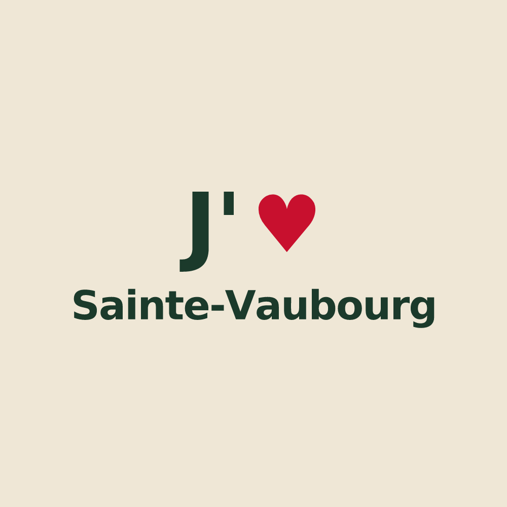 Tote bag personnalisé Sainte-Vaubourg — design J'aime Sainte-Vaubourg