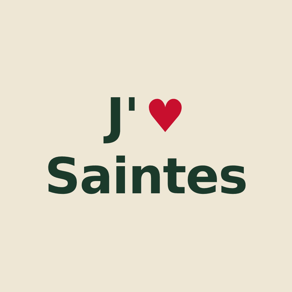 Tote bag personnalisé Saintes — design J'aime Saintes