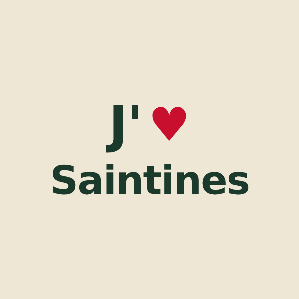 Tote bag personnalisé Saintines — design J'aime Saintines