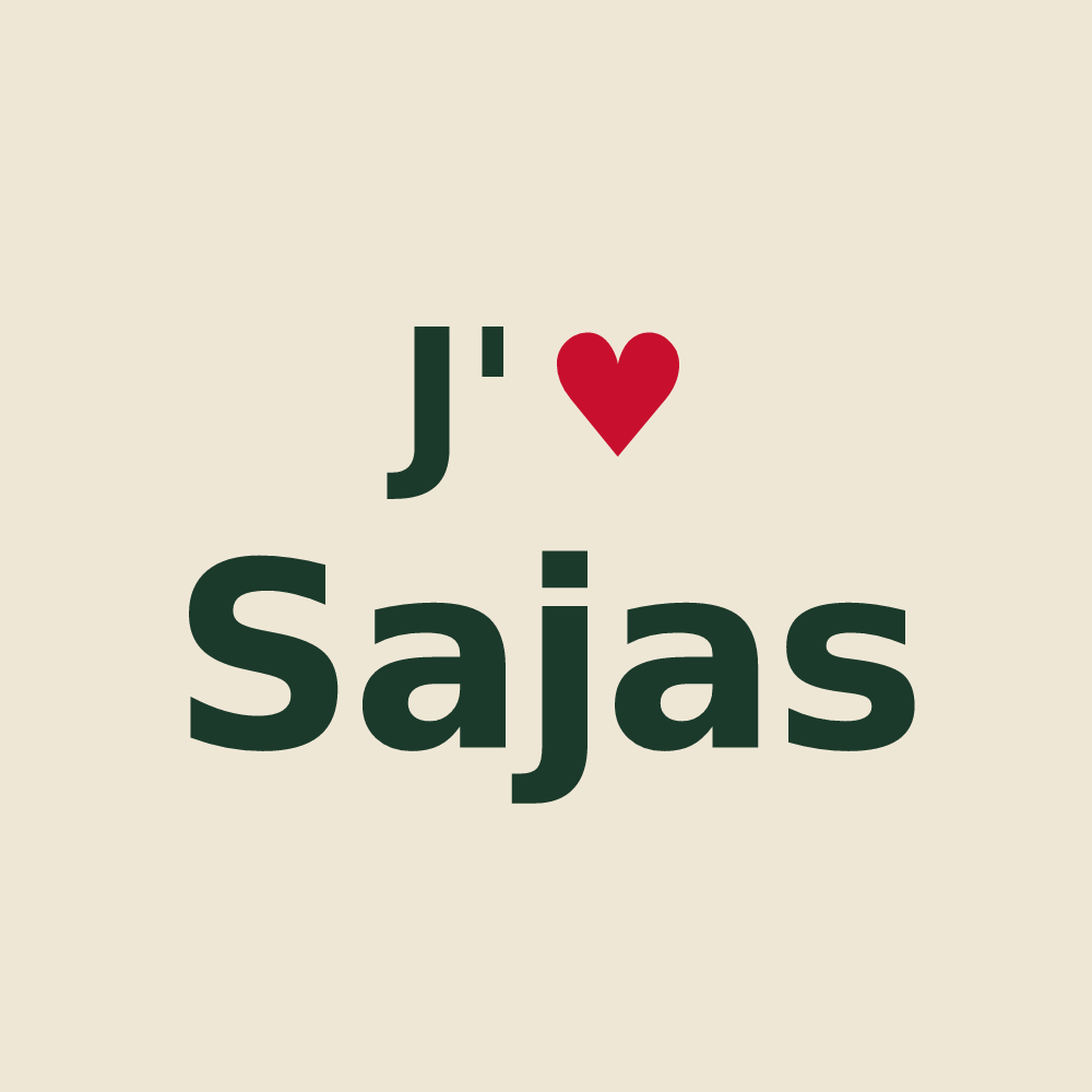 Tote bag personnalisé Sajas — design J'aime Sajas