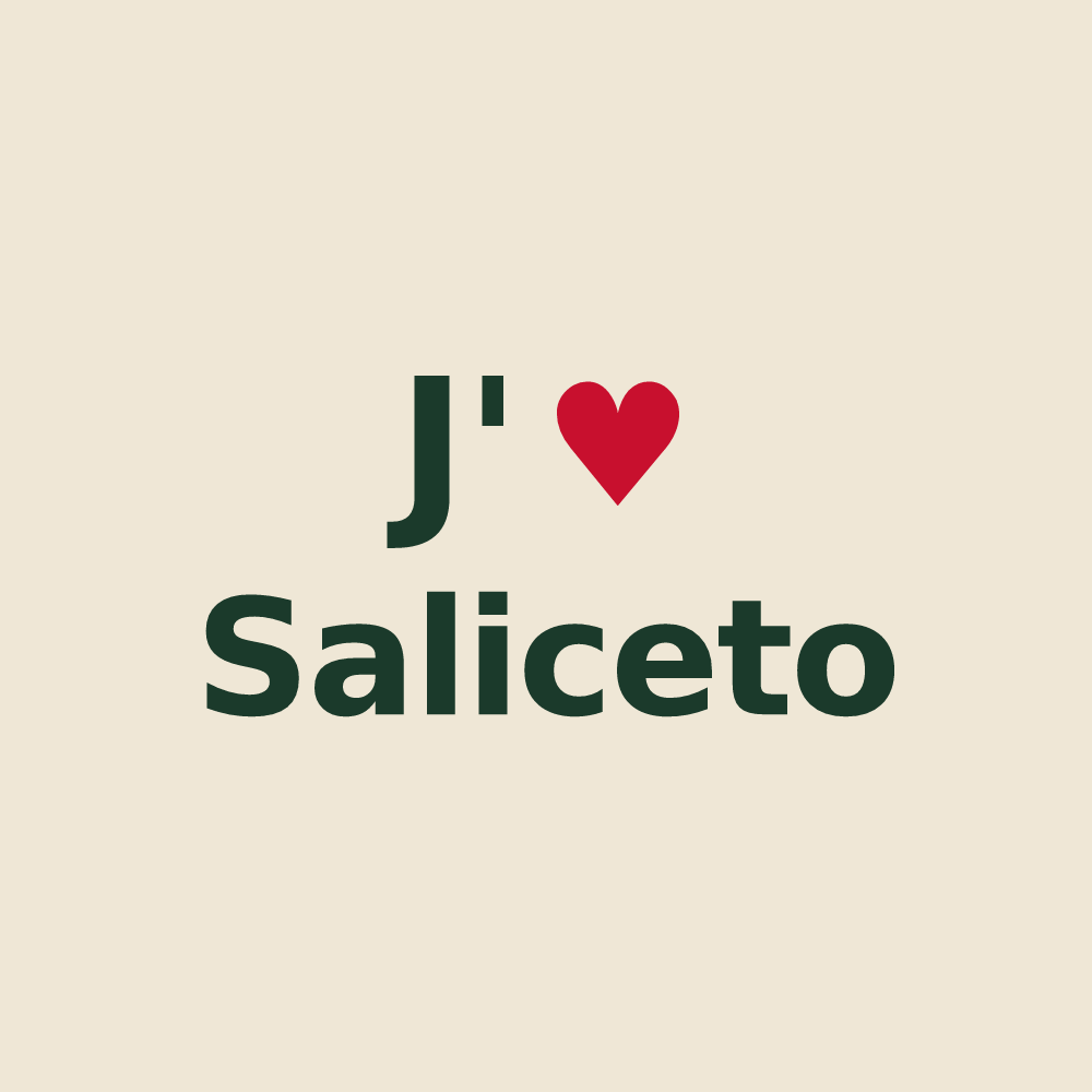 Tote bag personnalisé Saliceto — design J'aime Saliceto