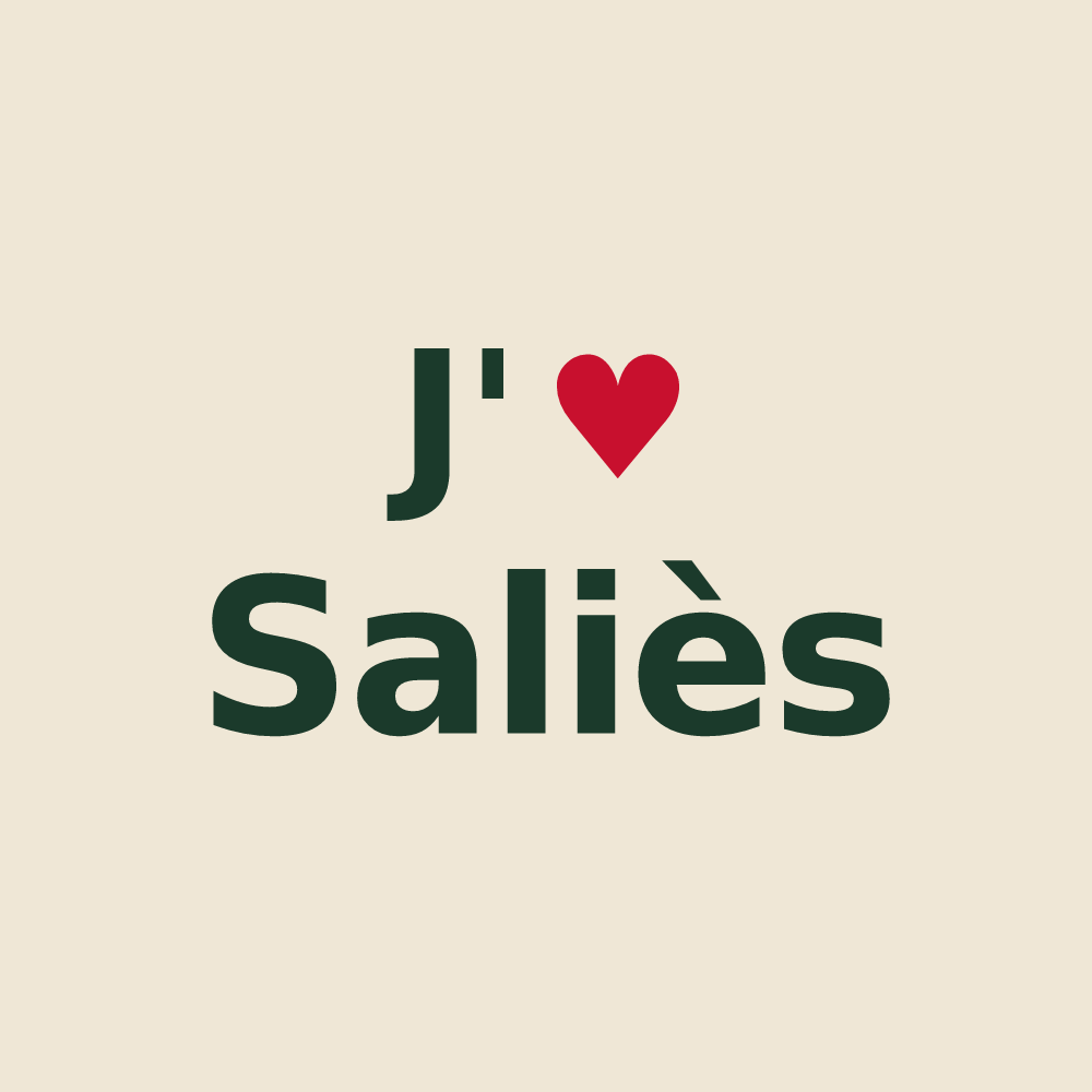 Tote bag personnalisé Saliès — design J'aime Saliès