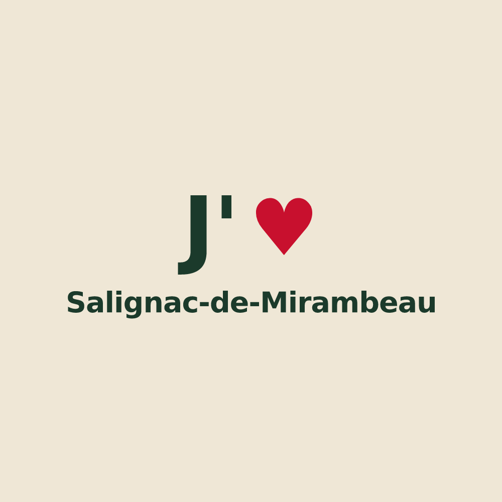 Tote bag personnalisé Salignac-de-Mirambeau — design J'aime Salignac-de-Mirambeau