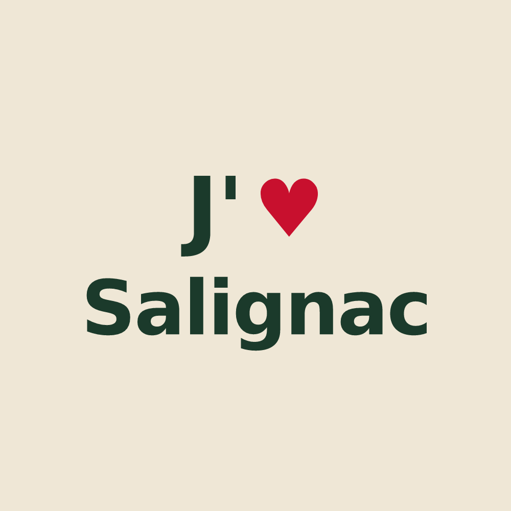 Tote bag personnalisé Salignac — design J'aime Salignac