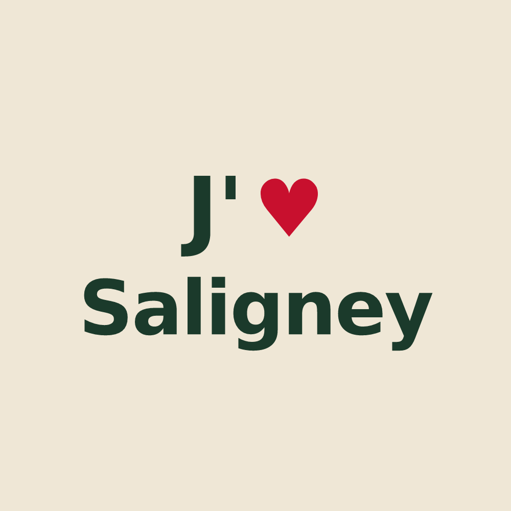 Tote bag personnalisé Saligney — design J'aime Saligney