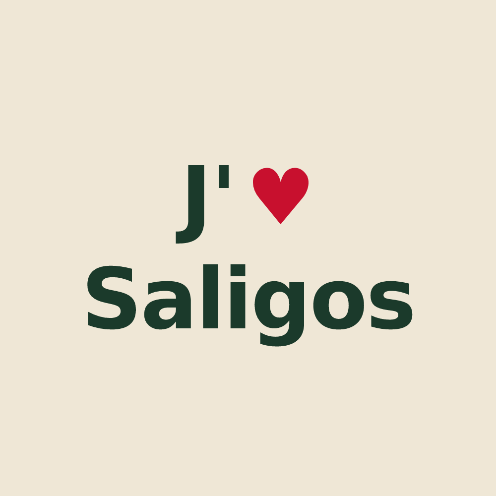 Tote bag personnalisé Saligos — design J'aime Saligos