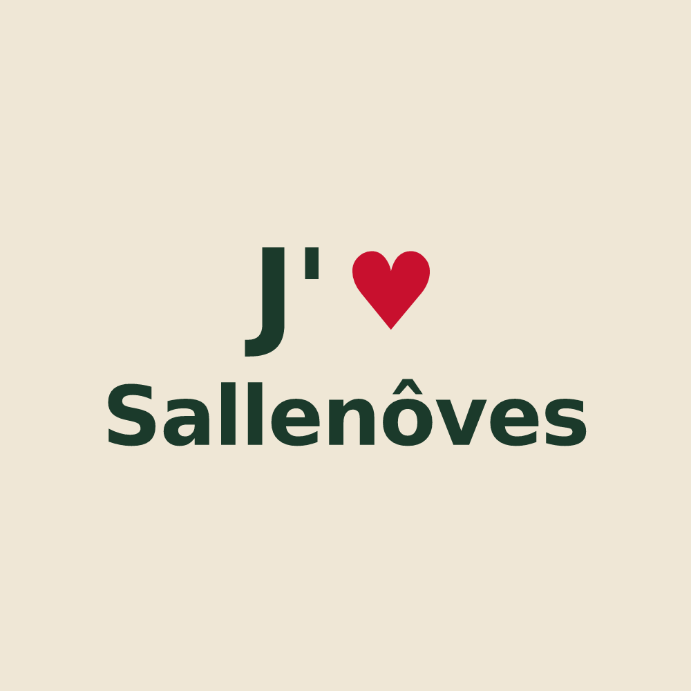 Tote bag personnalisé Sallenôves — design « J'aime Sallenôves » imprimé sur le tote bag