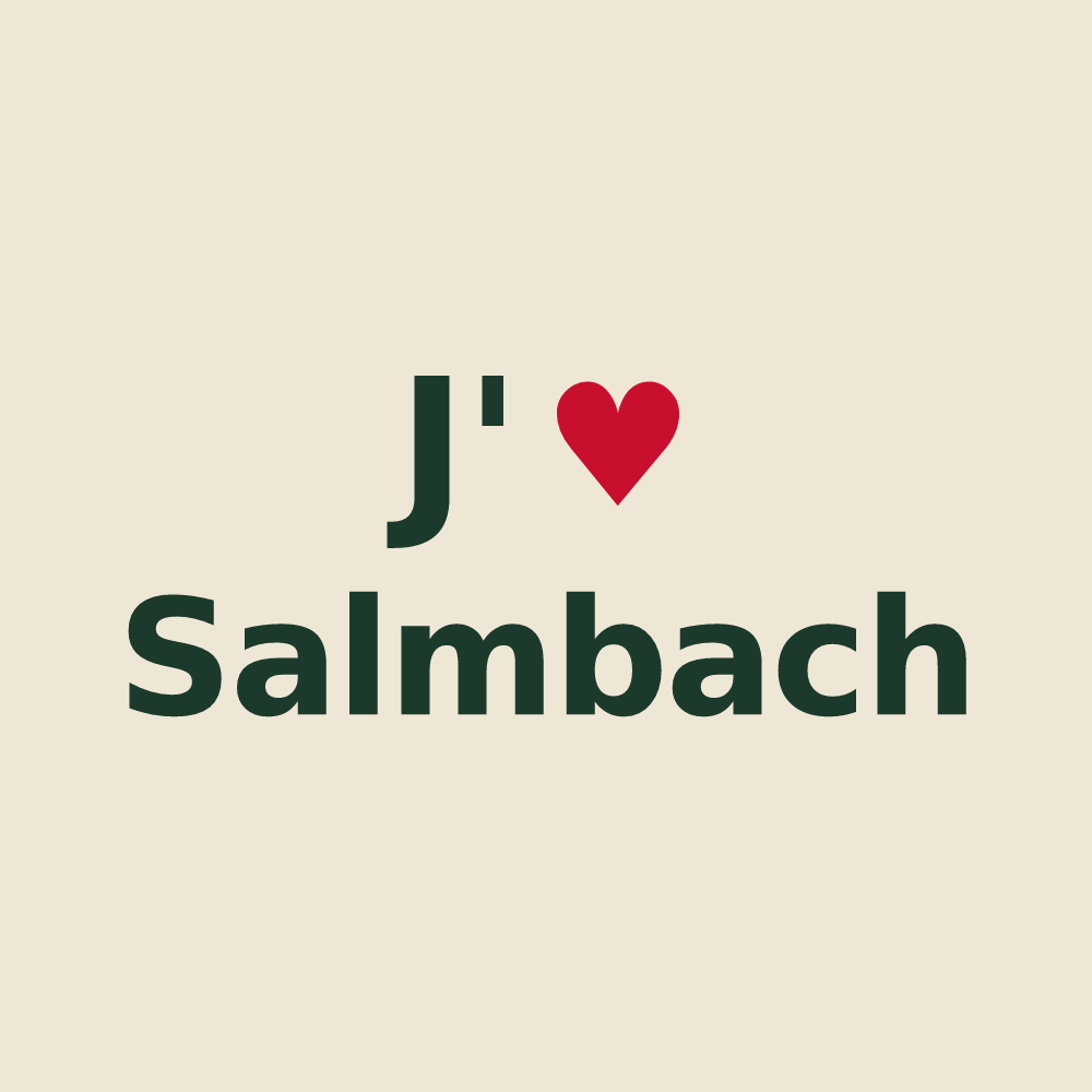 Tote bag personnalisé Salmbach — design « J'aime Salmbach » imprimé sur le tote bag