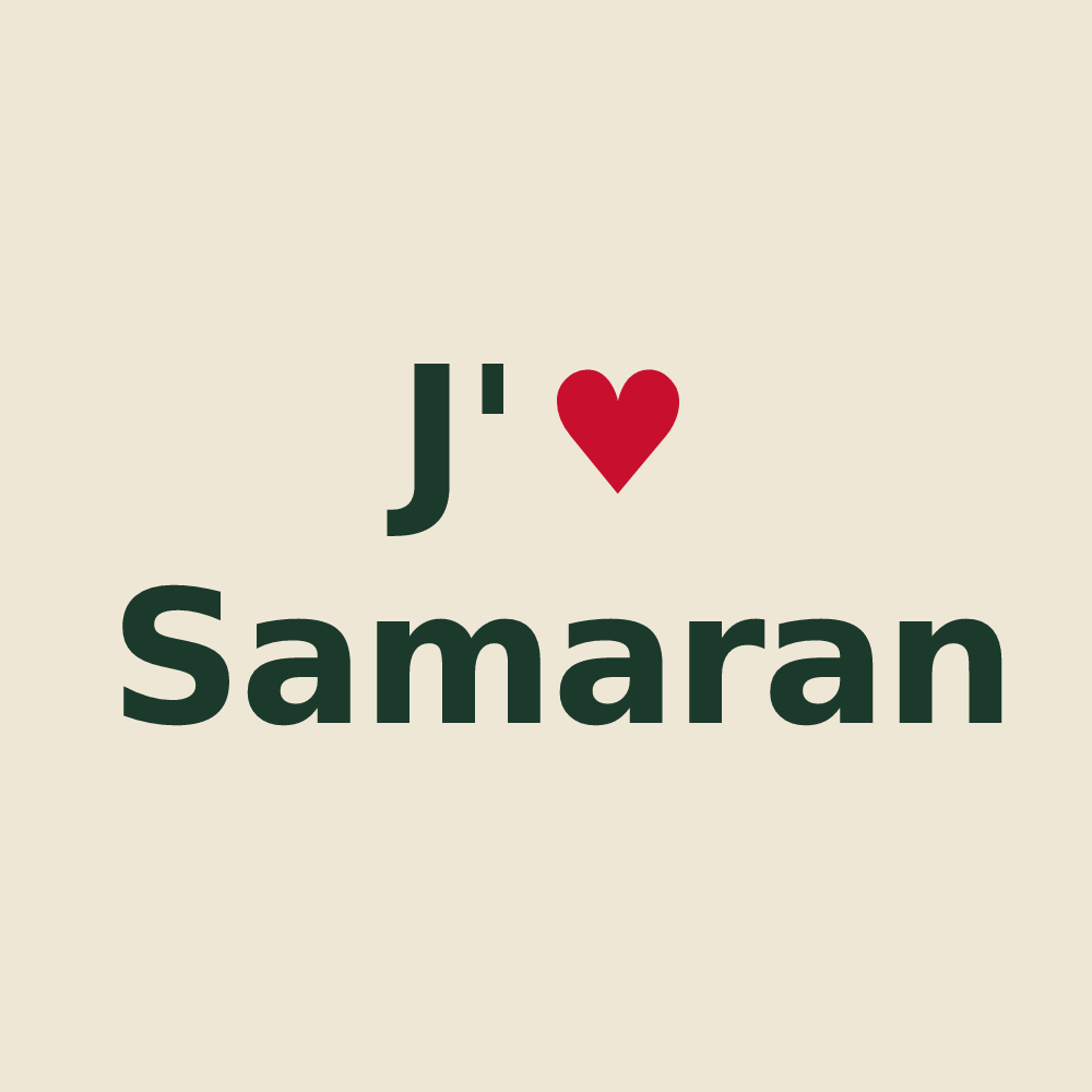 Tote bag personnalisé Samaran — design J'aime Samaran