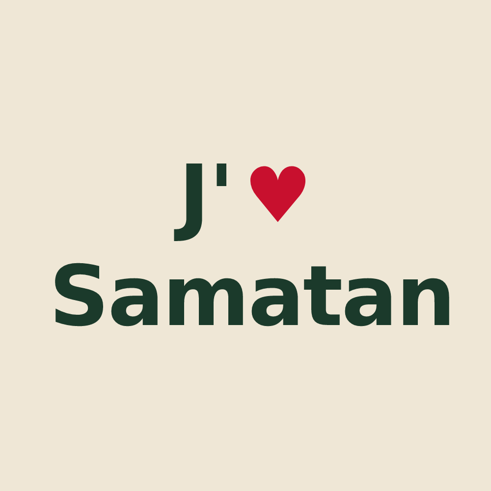 Tote bag personnalisé Samatan — design J'aime Samatan