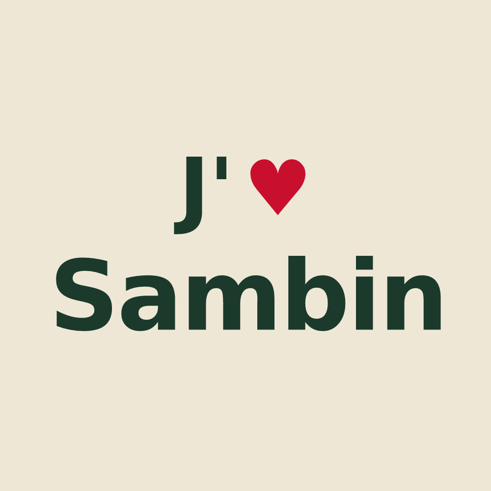 Tote bag personnalisé Sambin — design J'aime Sambin