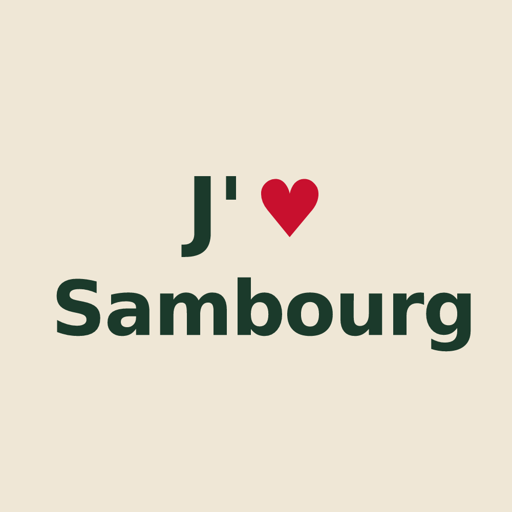 Tote bag personnalisé Sambourg — design J'aime Sambourg