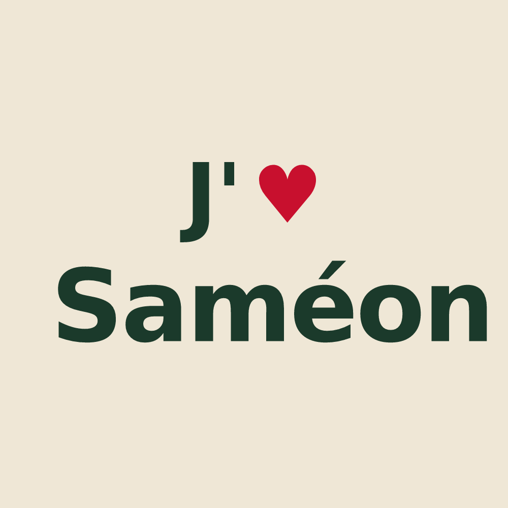 Tote bag personnalisé Saméon — design J'aime Saméon