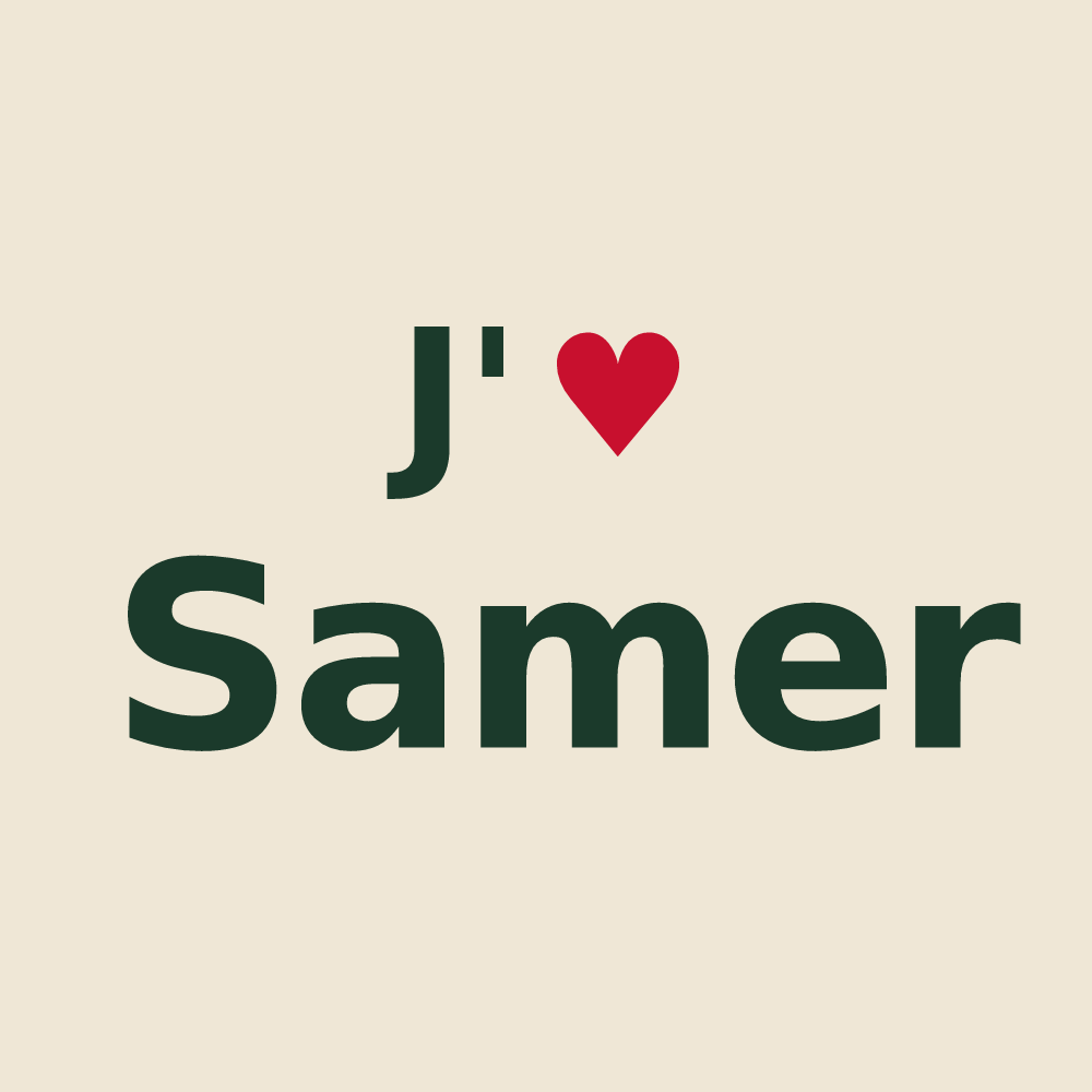 Tote bag personnalisé Samer — design J'aime Samer
