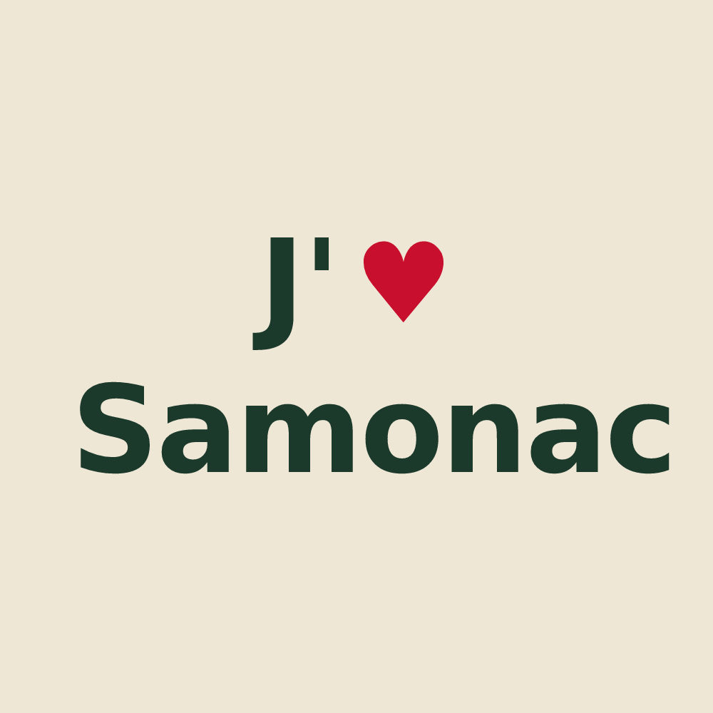 Tote bag personnalisé Samonac — design J'aime Samonac