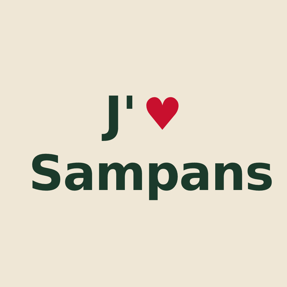 Tote bag personnalisé Sampans — design J'aime Sampans