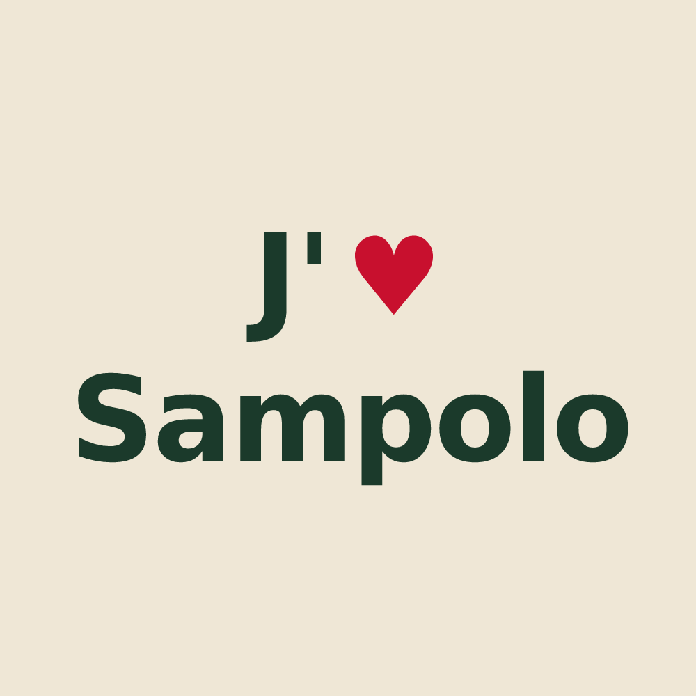 Tote bag personnalisé Sampolo — design J'aime Sampolo