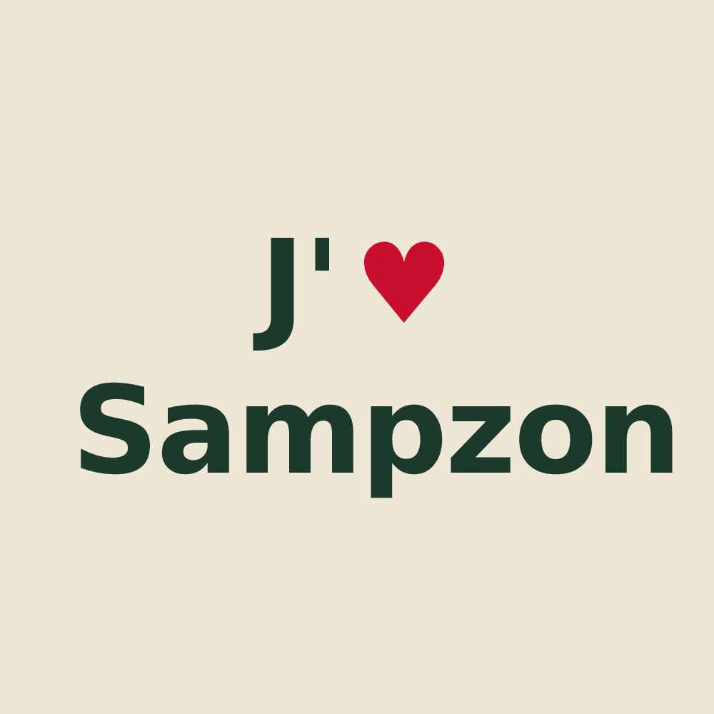 Tote bag personnalisé Sampzon — design J'aime Sampzon