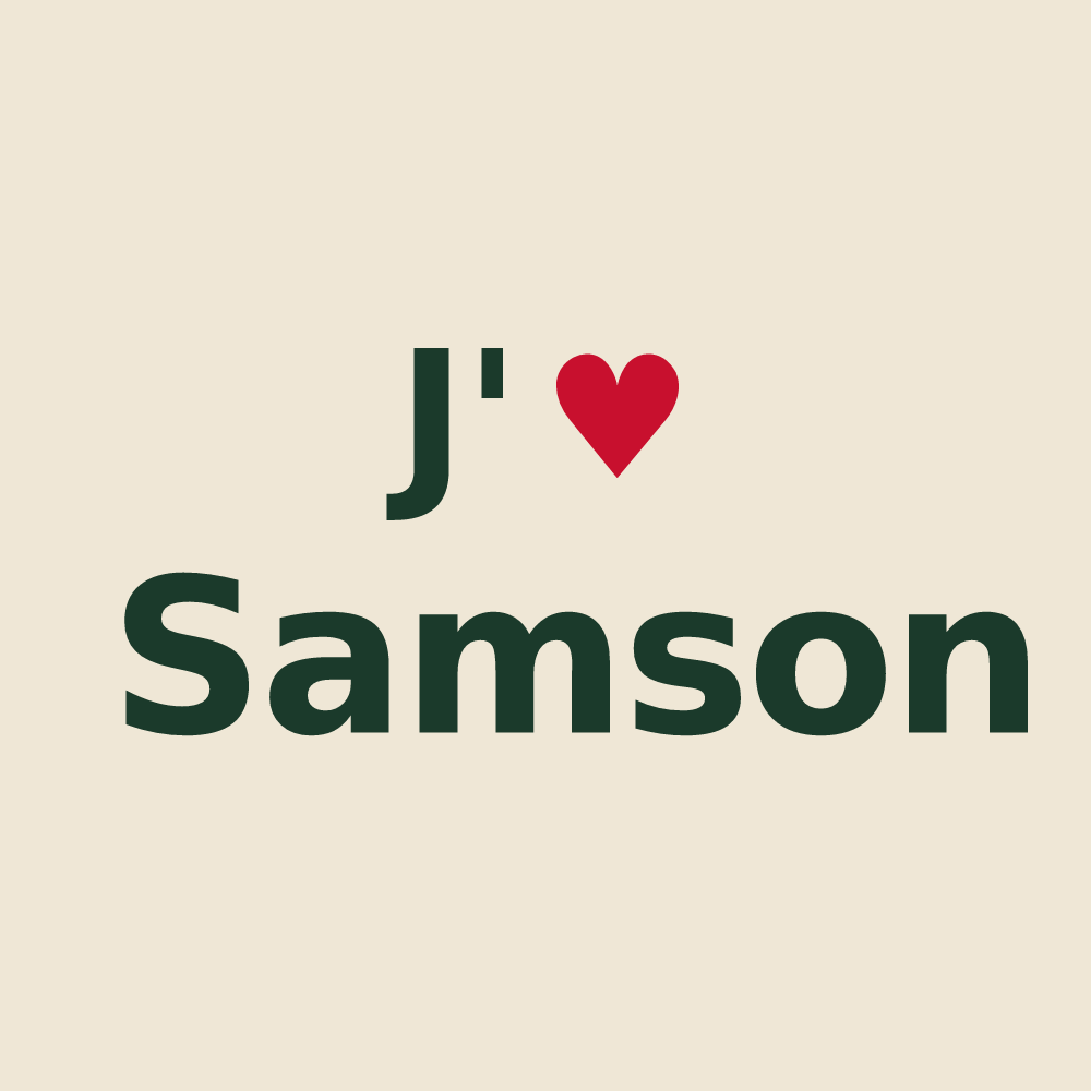 Tote bag personnalisé Samson — design J'aime Samson