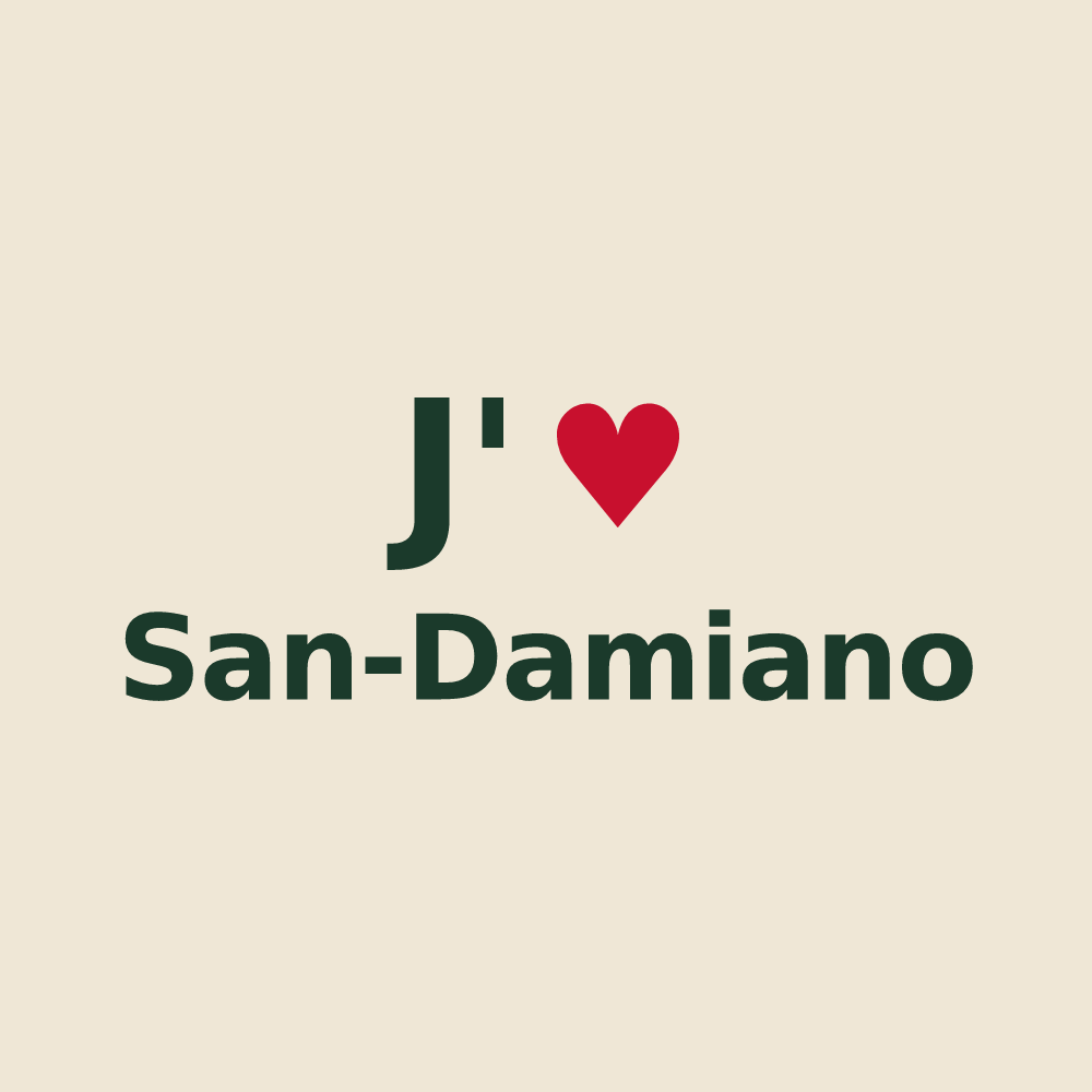 Tote bag personnalisé San-Damiano — design J'aime San-Damiano