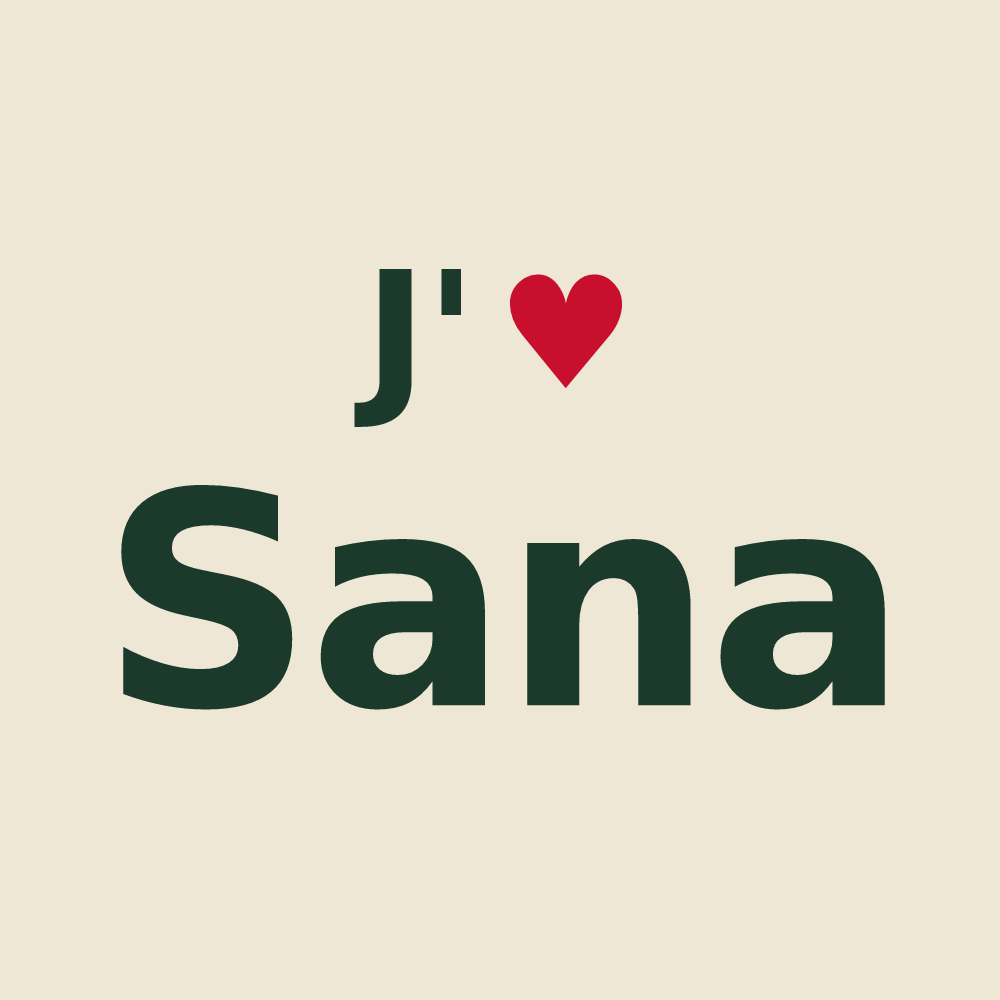 Tote bag personnalisé Sana — design J'aime Sana