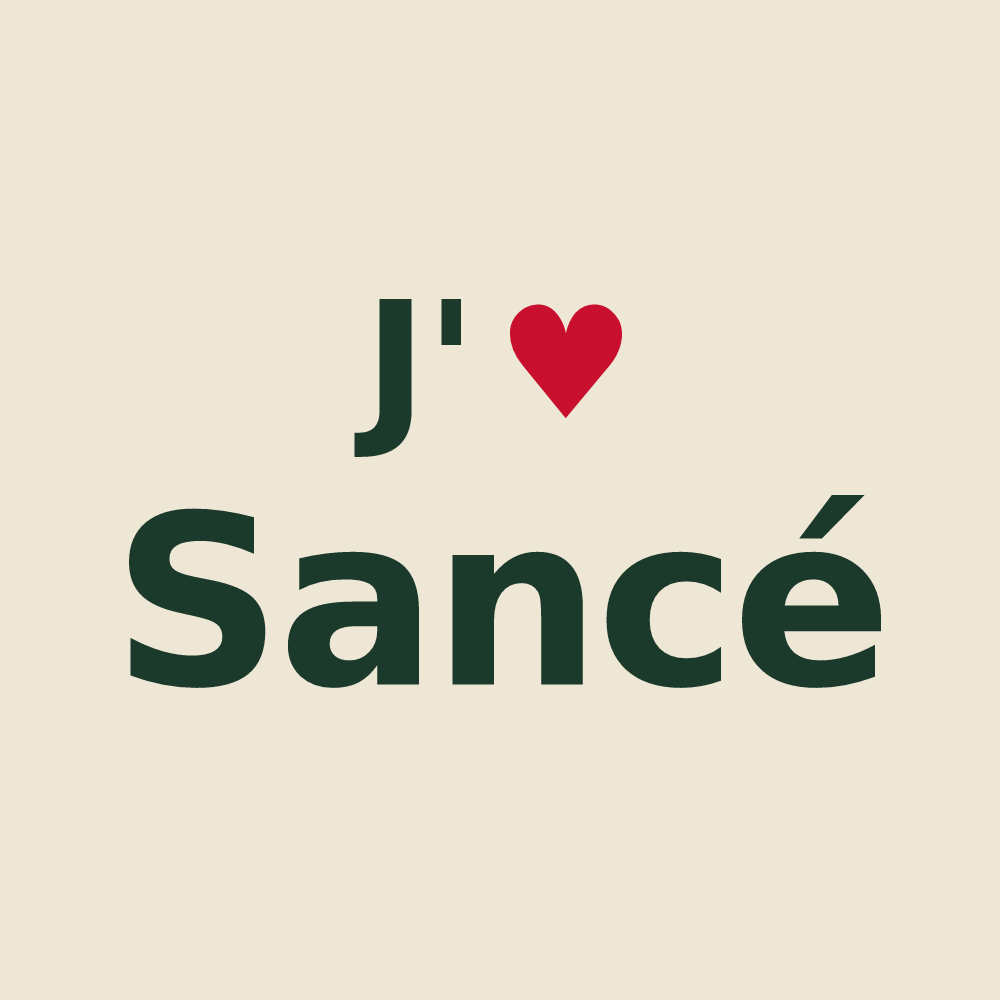 Tote bag personnalisé Sancé — design J'aime Sancé