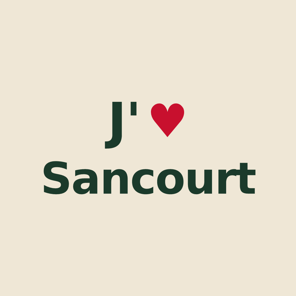 Tote bag personnalisé Sancourt — design J'aime Sancourt