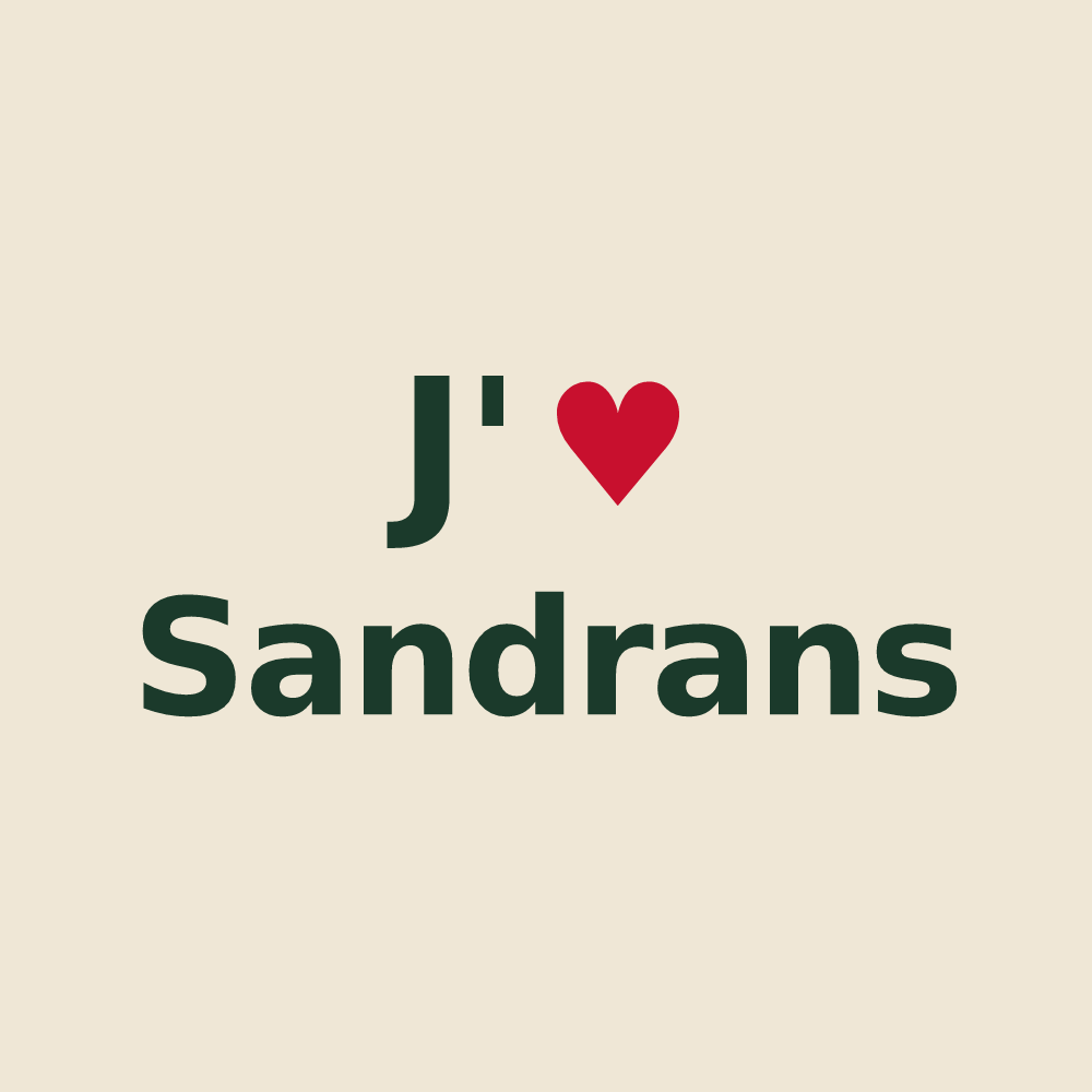 Tote bag personnalisé Sandrans — design J'aime Sandrans