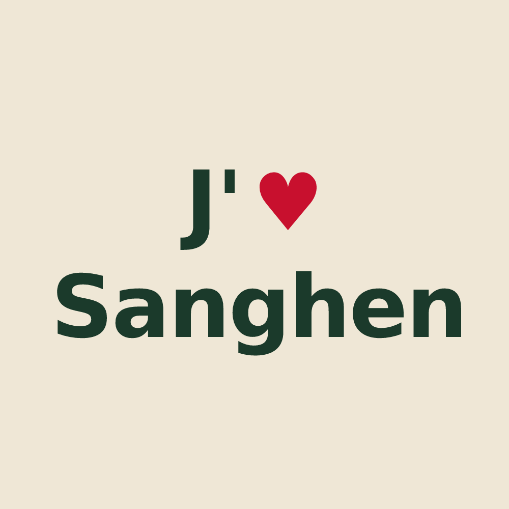 Tote bag personnalisé Sanghen — design J'aime Sanghen