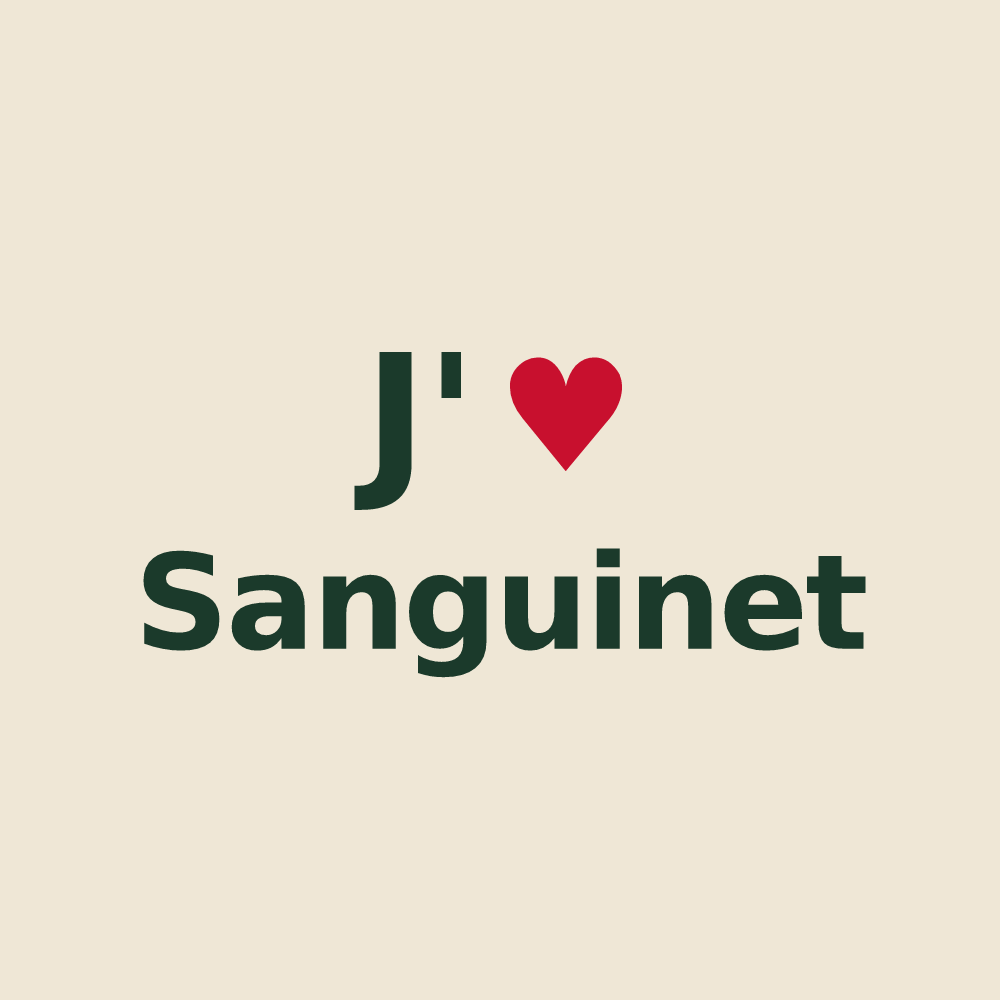 Tote bag personnalisé Sanguinet — design J'aime Sanguinet