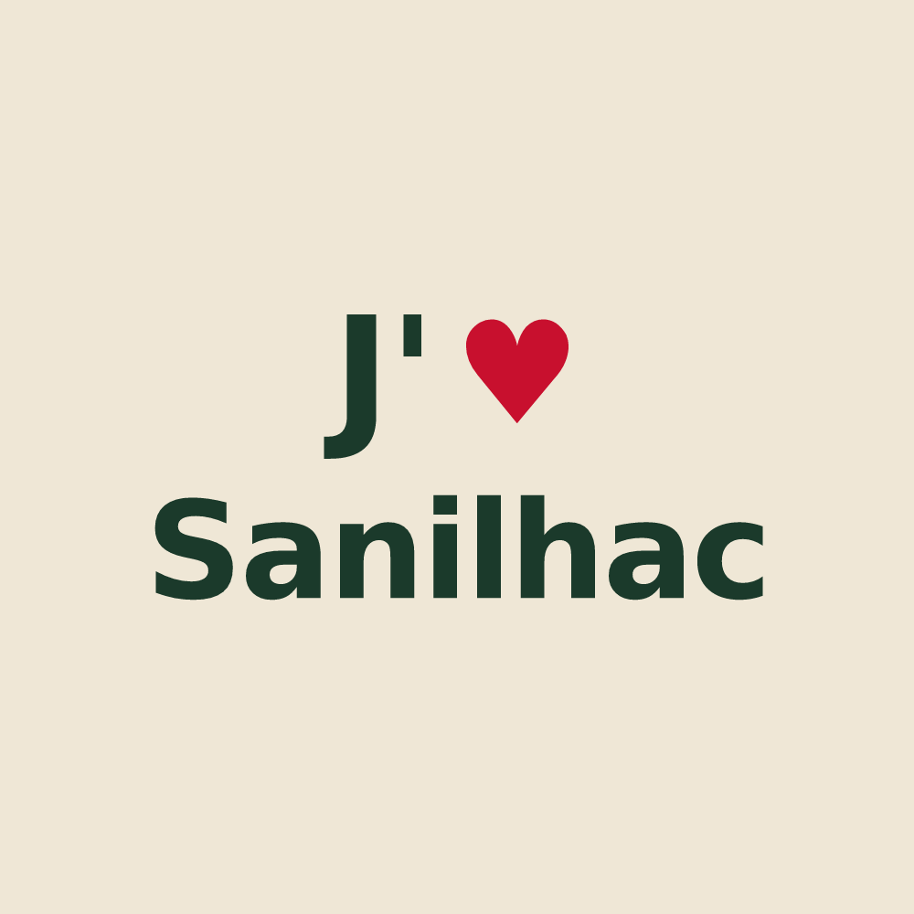 Tote bag personnalisé Sanilhac — design J'aime Sanilhac