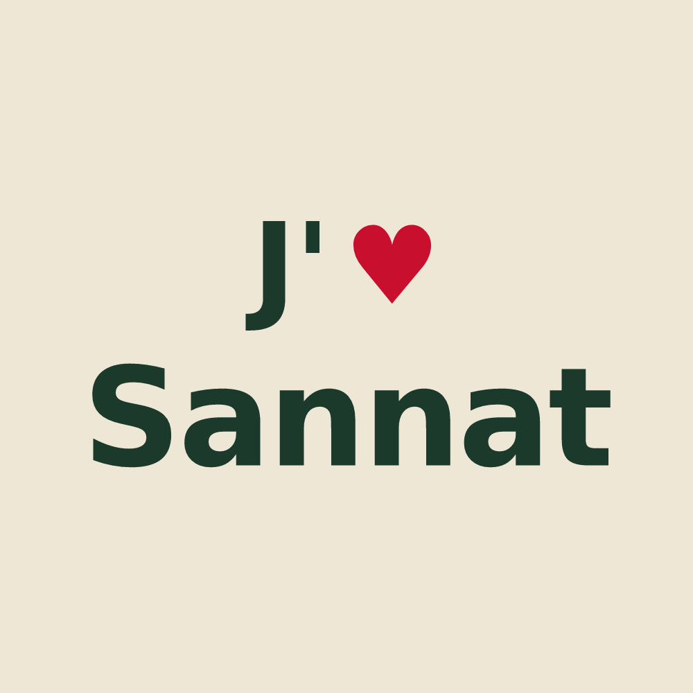 Tote bag personnalisé Sannat — design J'aime Sannat