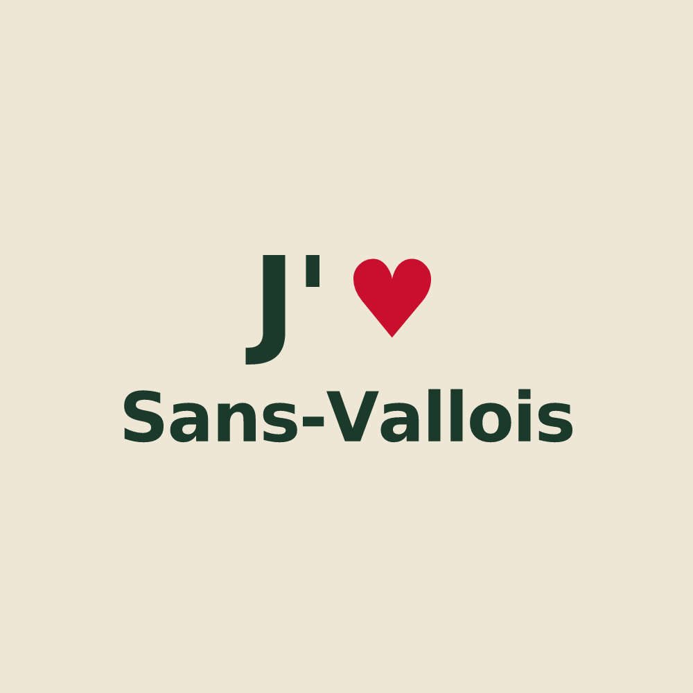 Tote bag personnalisé Sans-Vallois — design J'aime Sans-Vallois
