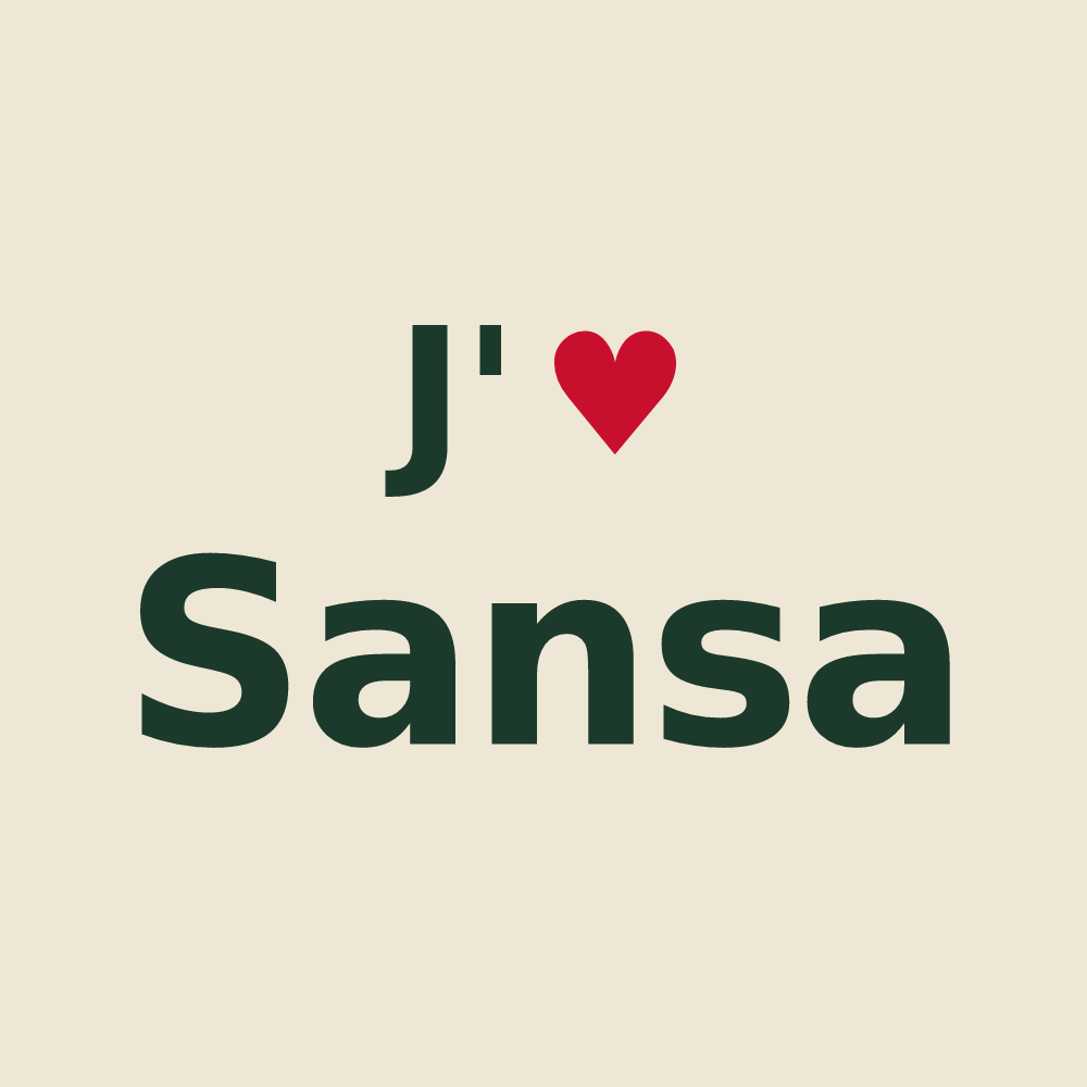 Tote bag personnalisé Sansa — design J'aime Sansa