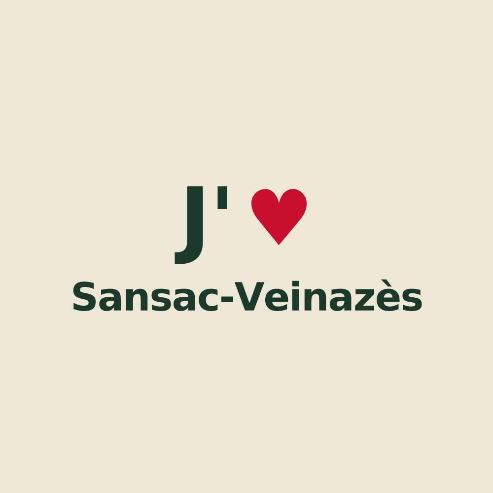 Tote bag personnalisé Sansac-Veinazès — design J'aime Sansac-Veinazès