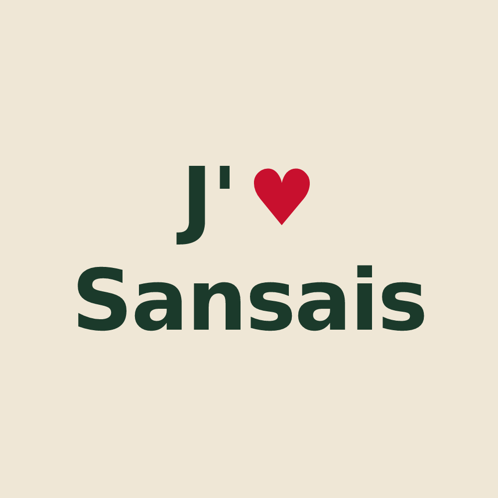 Tote bag personnalisé Sansais — design J'aime Sansais
