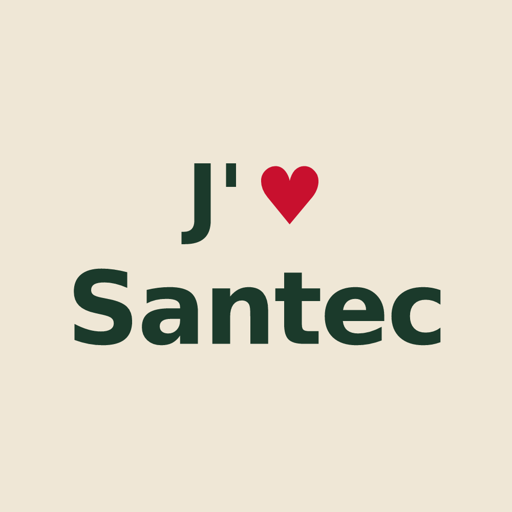 Tote bag personnalisé Santec — design J'aime Santec