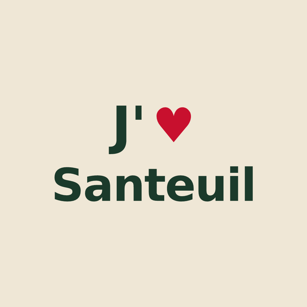 Tote bag personnalisé Santeuil — design J'aime Santeuil