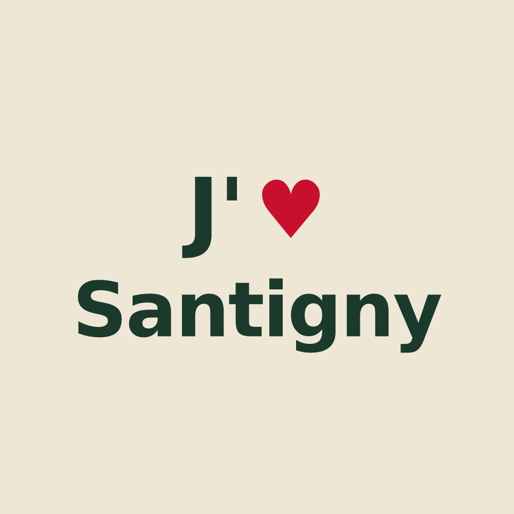Tote bag personnalisé Santigny — design J'aime Santigny