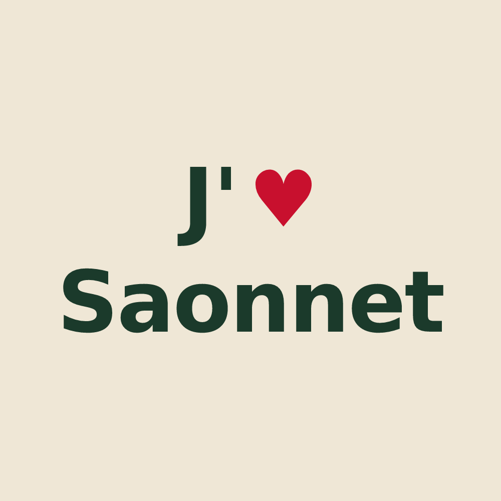 Tote bag personnalisé Saonnet — design J'aime Saonnet