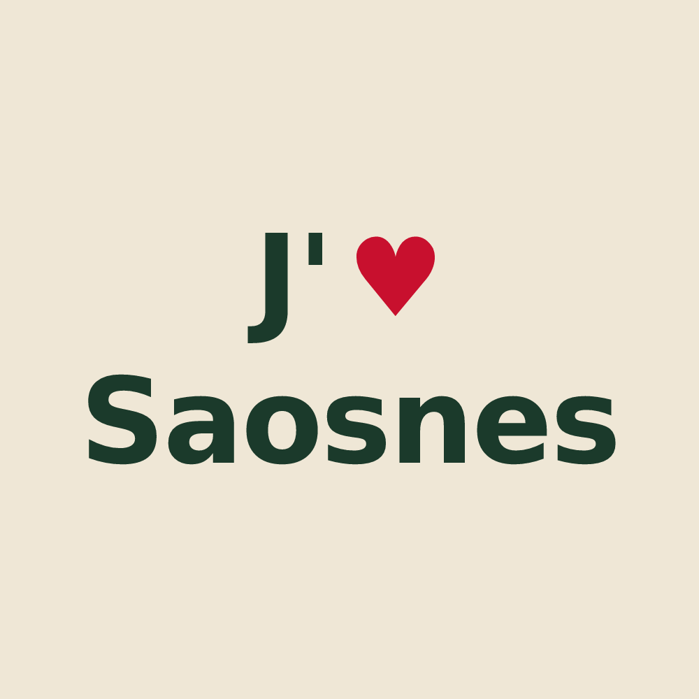 Tote bag personnalisé Saosnes — design J'aime Saosnes