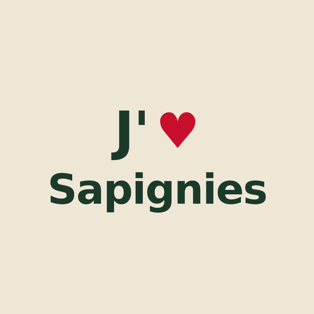 Tote bag personnalisé Sapignies — design J'aime Sapignies