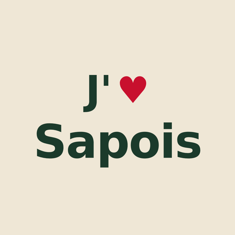 Tote bag personnalisé Sapois — design J'aime Sapois