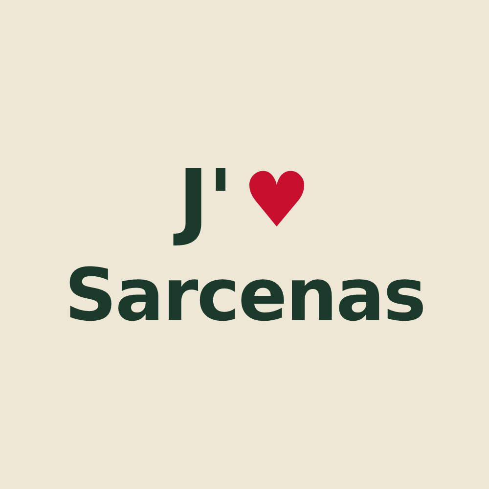 Tote bag personnalisé Sarcenas — design J'aime Sarcenas