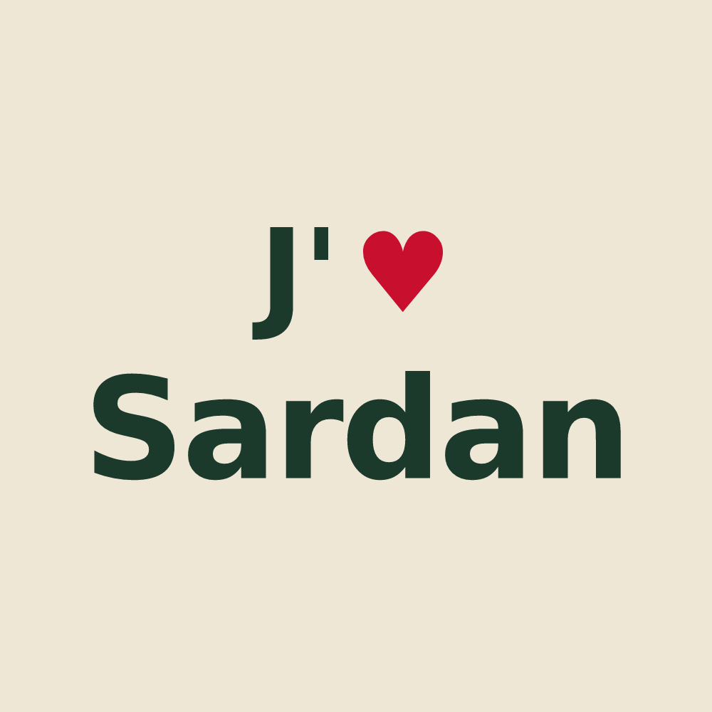 Tote bag personnalisé Sardan — design J'aime Sardan