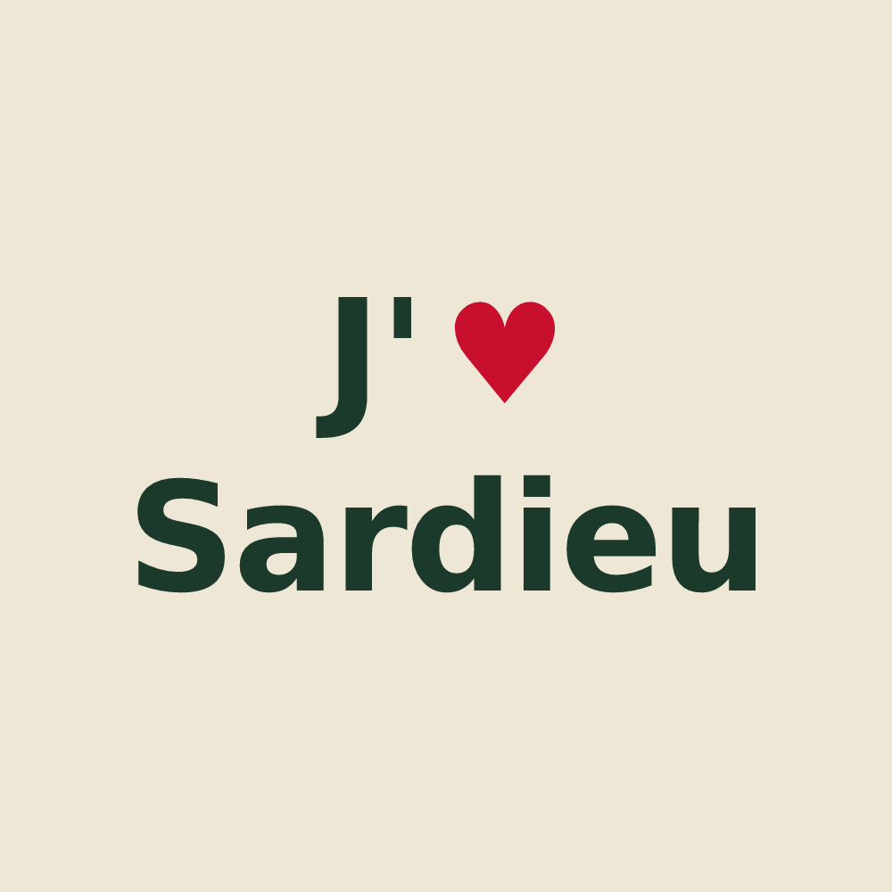 Tote bag personnalisé Sardieu — design J'aime Sardieu