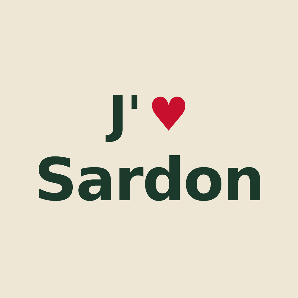 Tote bag personnalisé Sardon — design J'aime Sardon