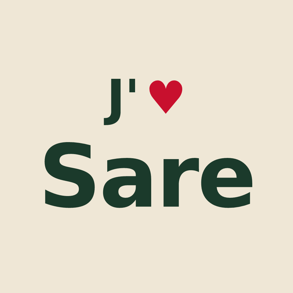 Tote bag personnalisé Sare — design J'aime Sare
