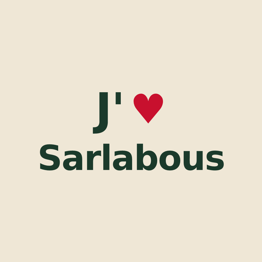 Tote bag personnalisé Sarlabous — design J'aime Sarlabous